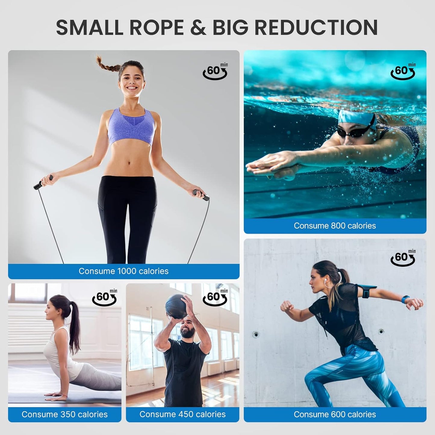Smart Jump Rope, Fitness Skipping Rope with APP Data Analysis, Workout Jump Ropes for Home Gym, Crossfit, Jumping Rope Counter for Exercise for Men, Women